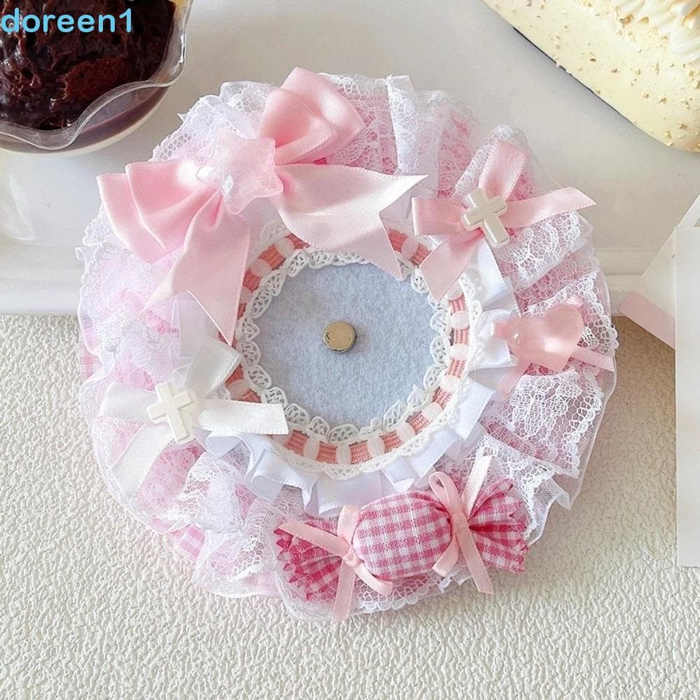 Suporte De Crachá De Anime DOREEN , Base De Exibição De Alfinetes De Doces De Renda , Flor Fita Ornamentada De Arco De C