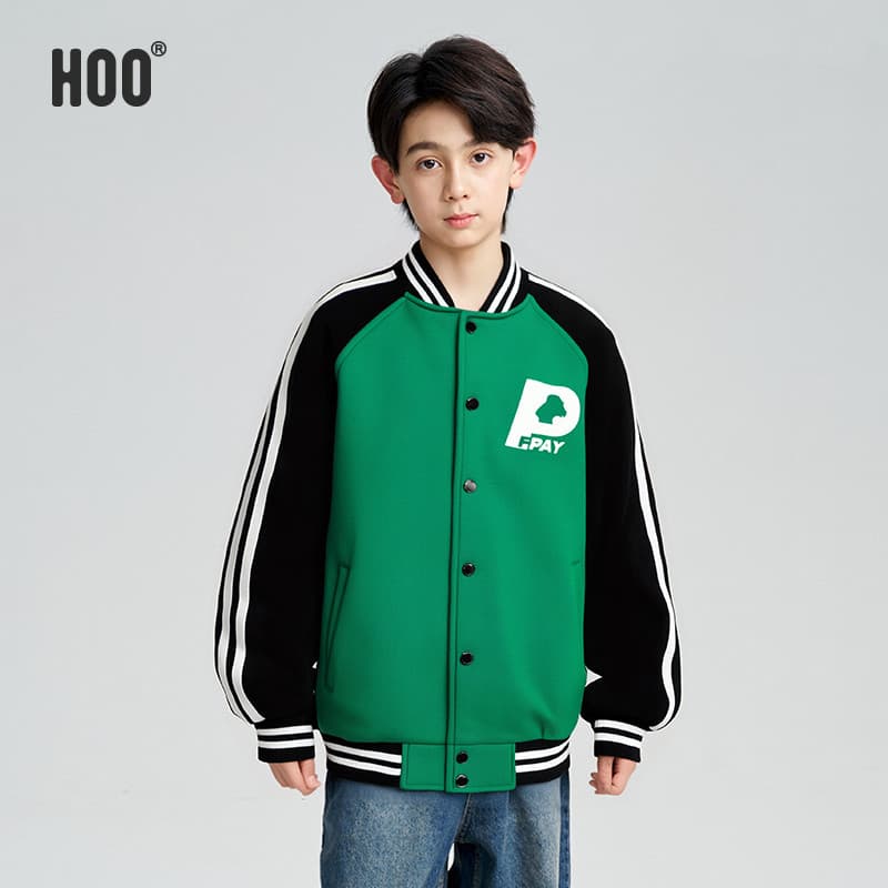 Hoo meninos jaqueta primavera outono estilo médio grande crianças uniforme de beisebol jaqueta 13 anos de idade Street W