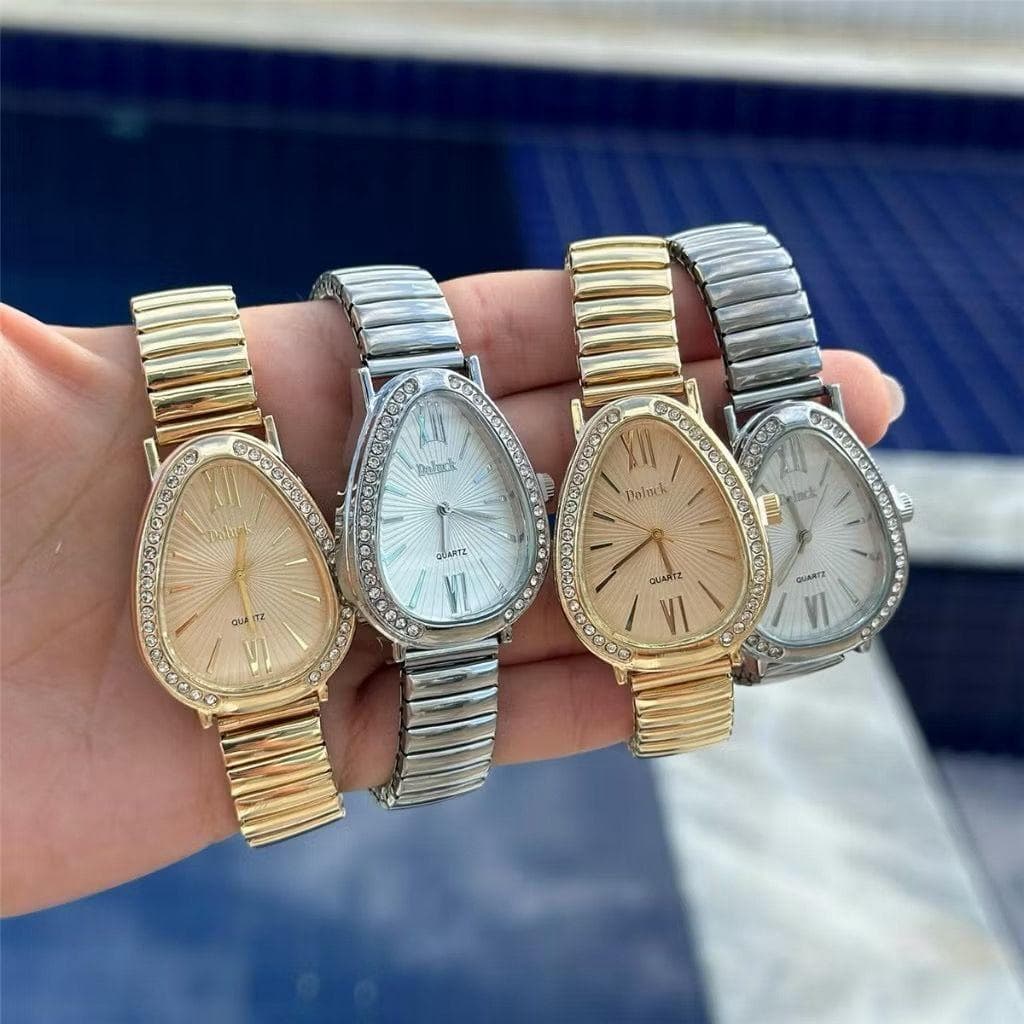 Relógio Feminino Inspiração Pulseira De Elástico Cobra