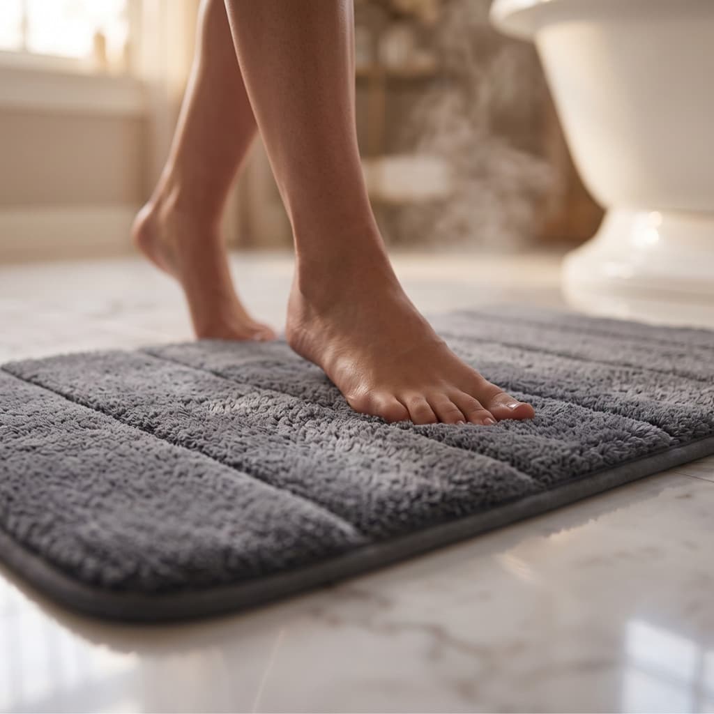 Tapete para Banheiro Saída de Box Piso de lavabo Macio Antiderrapante Luxo Fofinho 60x40
