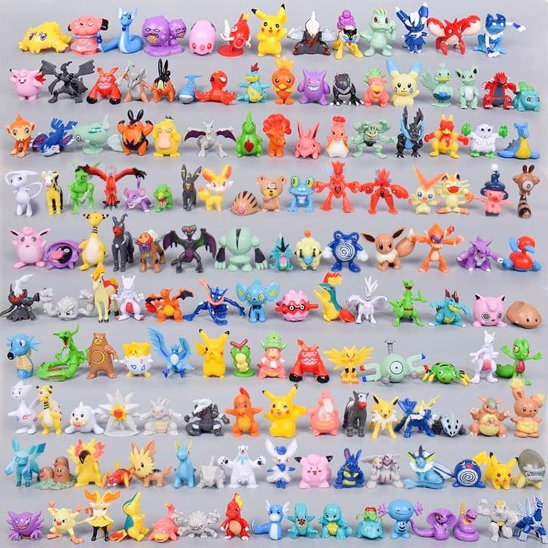 24Pcs 48Pcs/Set TAKARA TOMY Pokemon Anime Figuras De Brinquedos Sem Repetição Charizard Squirtle Pikachu Dolls Modelo Co