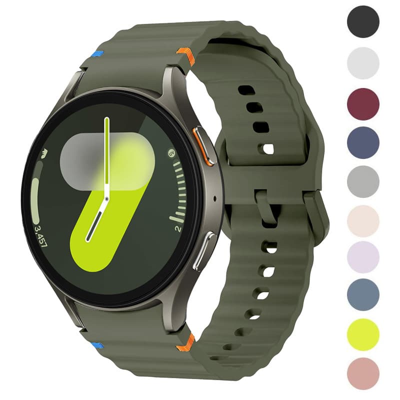 Pulseira para Samsung Galaxy Watch FE 7 6 5 4 40mm 44mm 45mm 42mm 46mm Onda Ajustável de Silicone