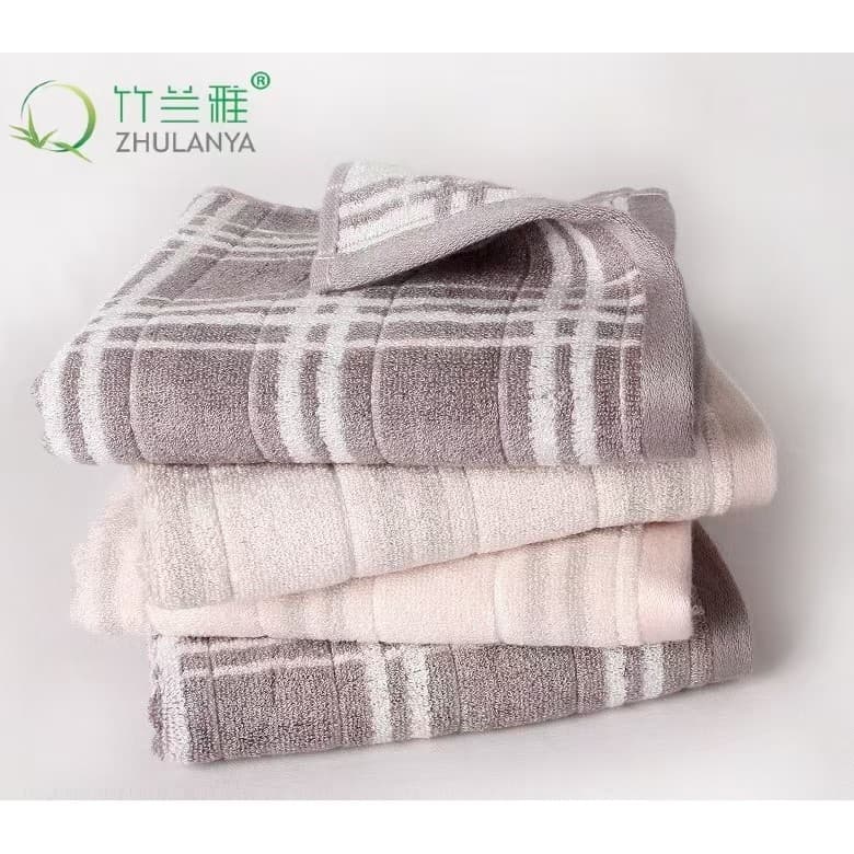 Toalha de fibra de bambu macia absorvente toalha Facial doméstica orquídea de bambu elegante toalha quadrada xadrez lava