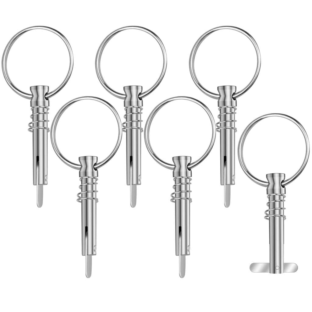 Hysagtek 6 Peças de Pinos Bimini com Diâmetro de 1/4", Ferragens para Toldo Bimini, Pinos de Liberação Rápida para Toldo