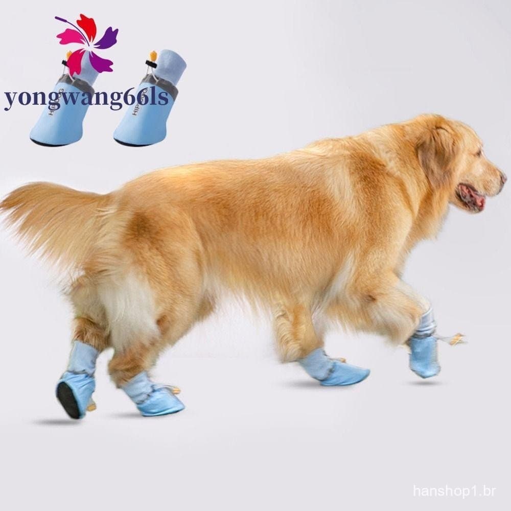 YONGWANG 4 Unidades/Conjunto Capa Grande Para Pés De Cachorro , Meias Respiráveis Ajustáveis Sapatos Macios Antiderrapan