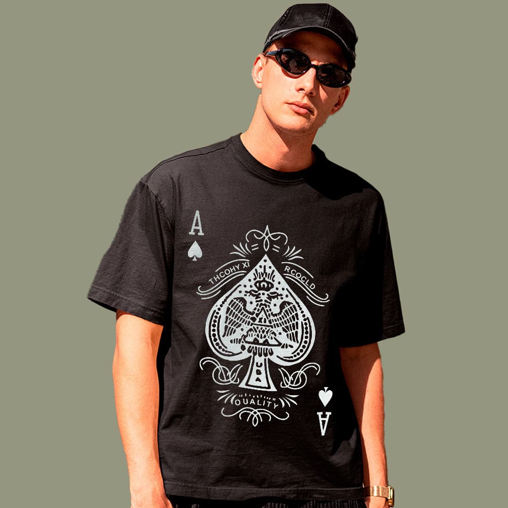 Camiseta Básica Ás de Espadas Premium 100% Algodão