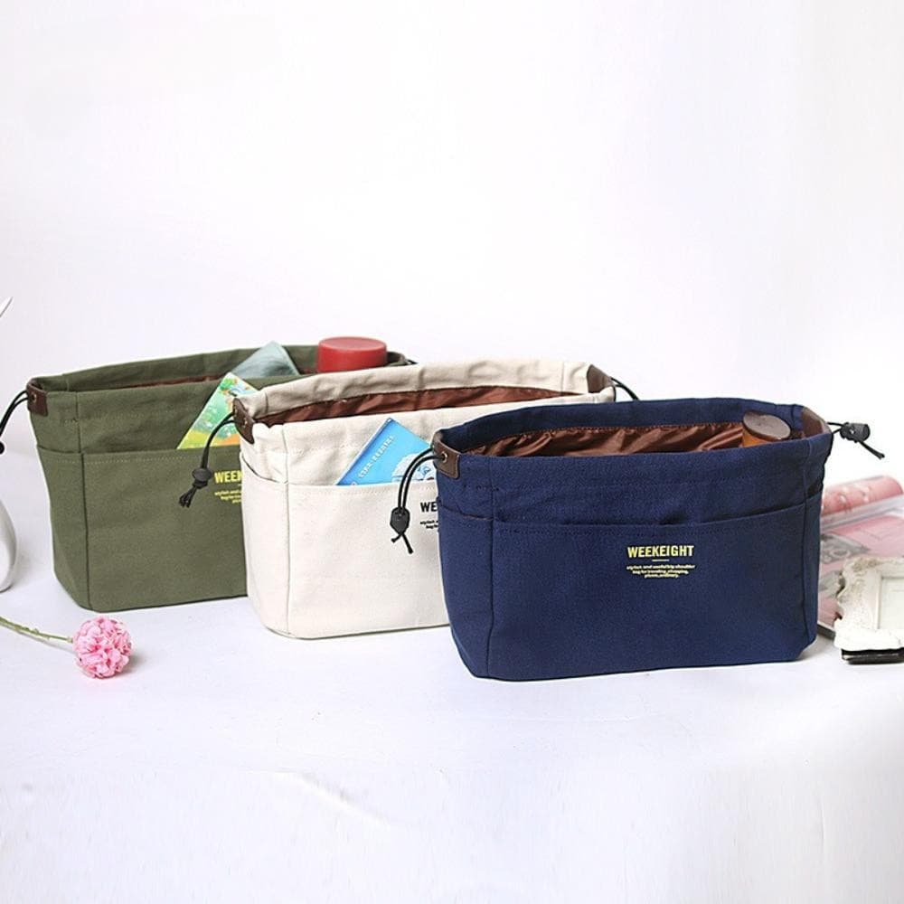 Bolsa De Armazenamento De Viagem Acimarin , Lona Leve Portátil Com Cordão Maquiagem De Grande Capacidade