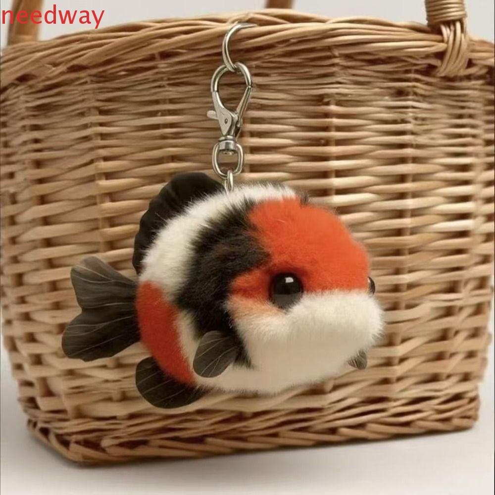 NEEDWAYB Chaveiro De Peixe De Pelúcia , Pingente Koi Macio Dos Desenhos Animados , Ornamentos Saco Engraçado Pendurado E