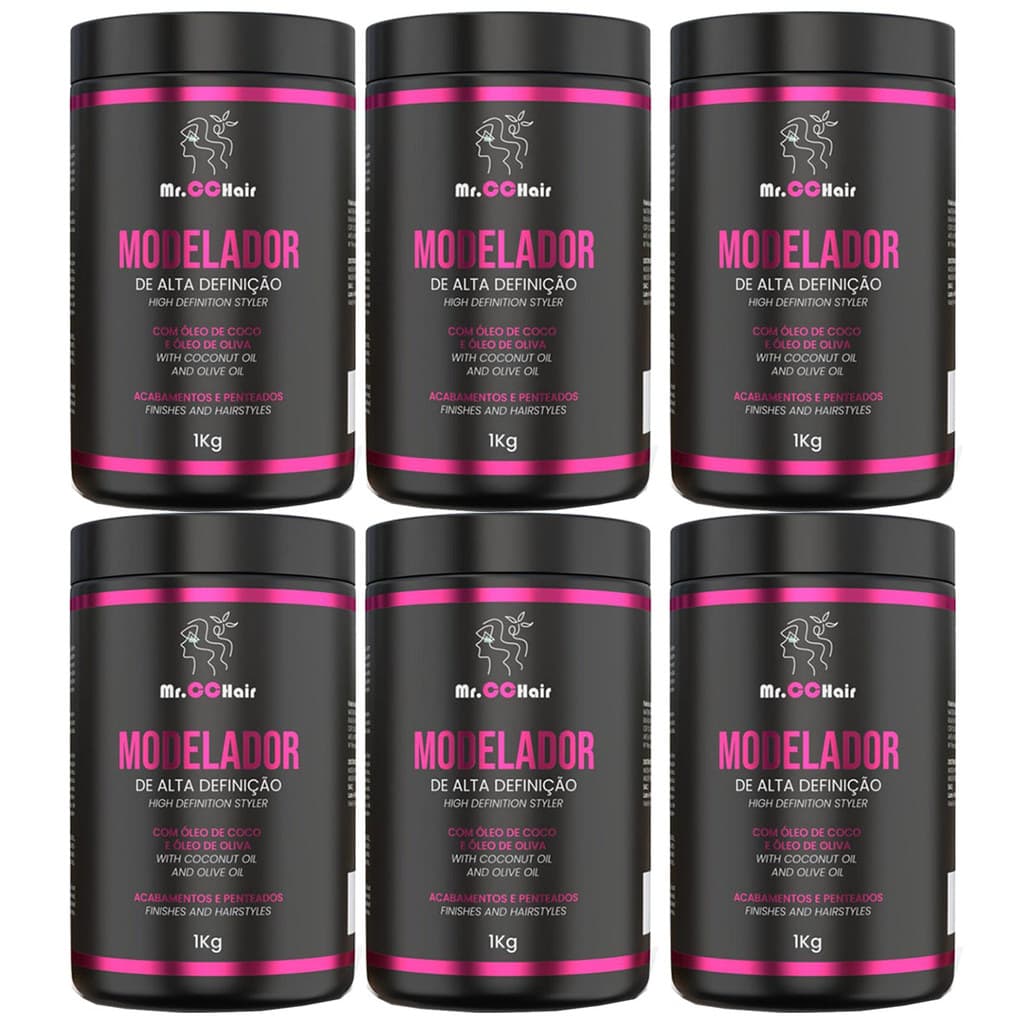 Kit 6 Modeladores de Alta Definição 1kg Kit Trancista Pomada Modeladora