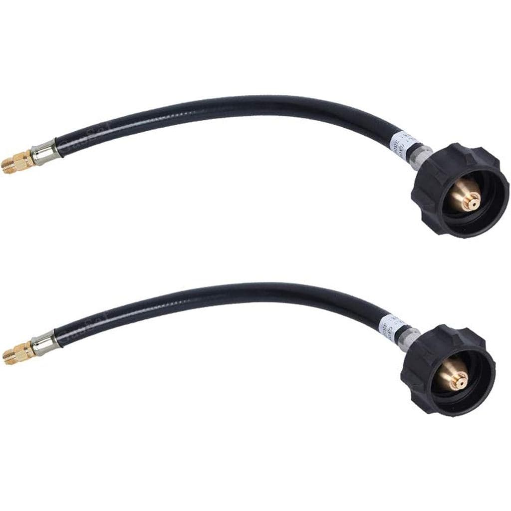 GGC 2 Feet RV Propane Pigtail Hose QCC1 Connector with 1/4'' Inverted Male Flare (2PCS)