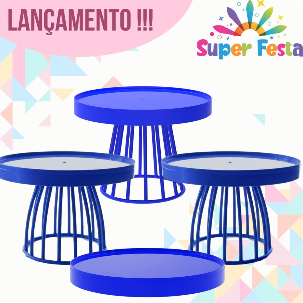 Kit uma Boleira Roma 23cm mais duas Boleiras Baby18cm mais 1 Solene (Para festa, aniversarios, enfeites, etc)