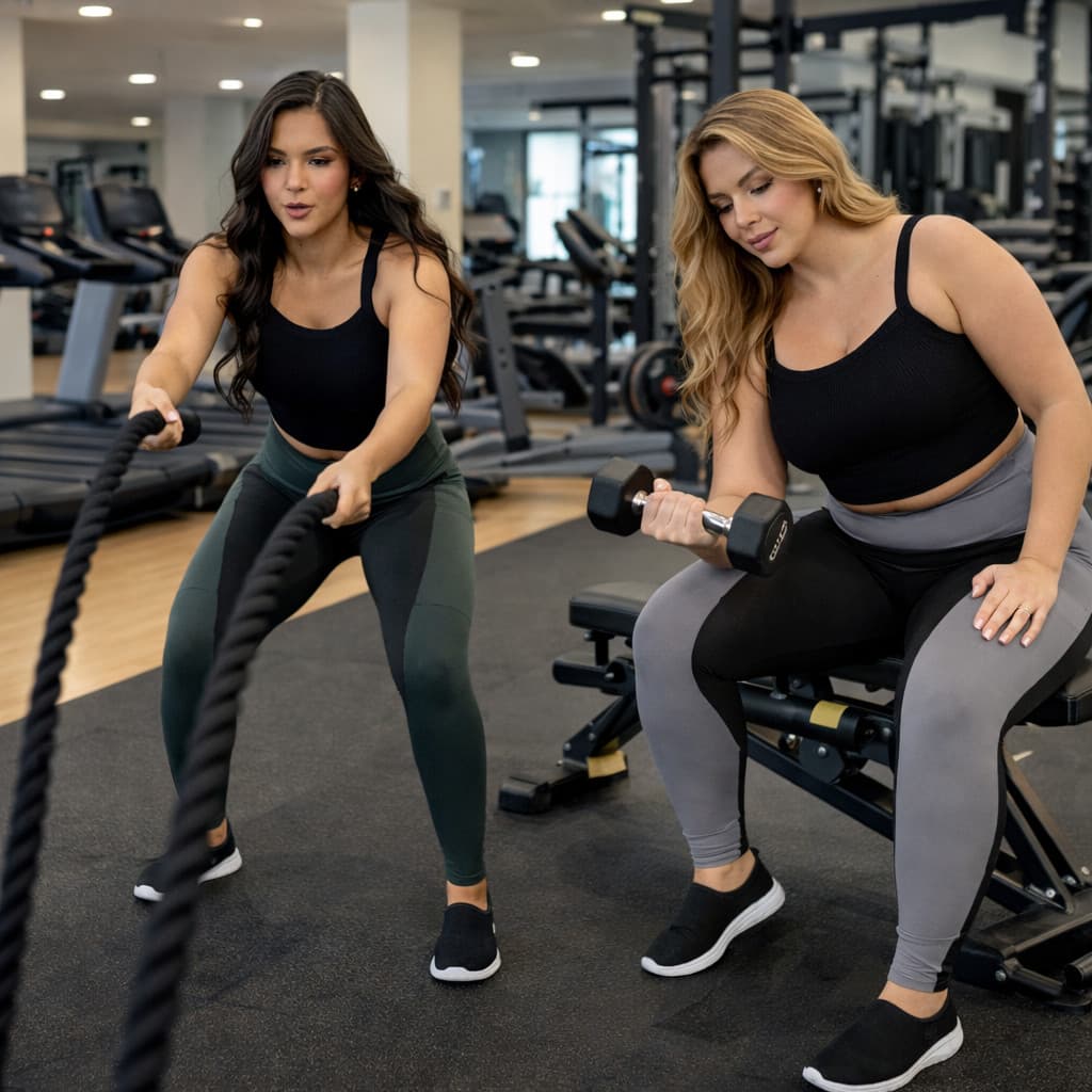 1 ou 2 Calça Legging Feminina P ao 52 Plus Size Cós Alto Com 2 Bolsos Corrida caminhada suplex 0 transparência