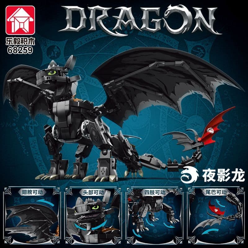 1026 pçs Lego blocos de construção noite sombra dragão treinamento dragão mestre desdentado menino montado brinquedo pre