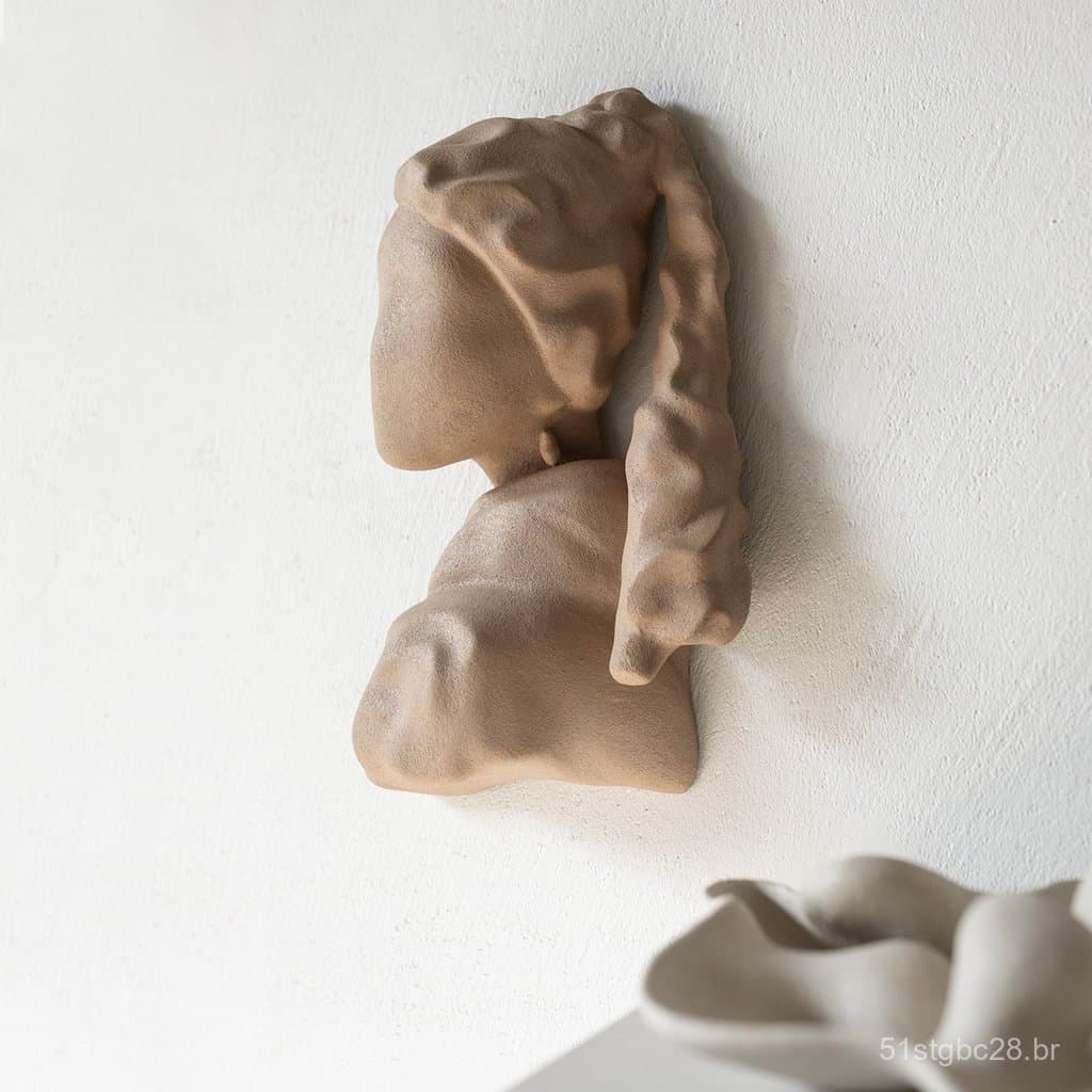 Obra original de Jellypaint "A Menina com o Brinco de Pérola" |   Escultura de Arte Criativa para Decoração de Parede na