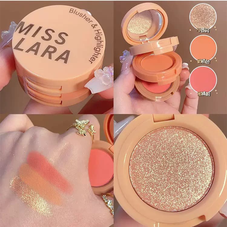 Misslara Marcador de três camadas Blush Creme Paleta de sombras de três cores Paleta de blush Combinação multicolorida I
