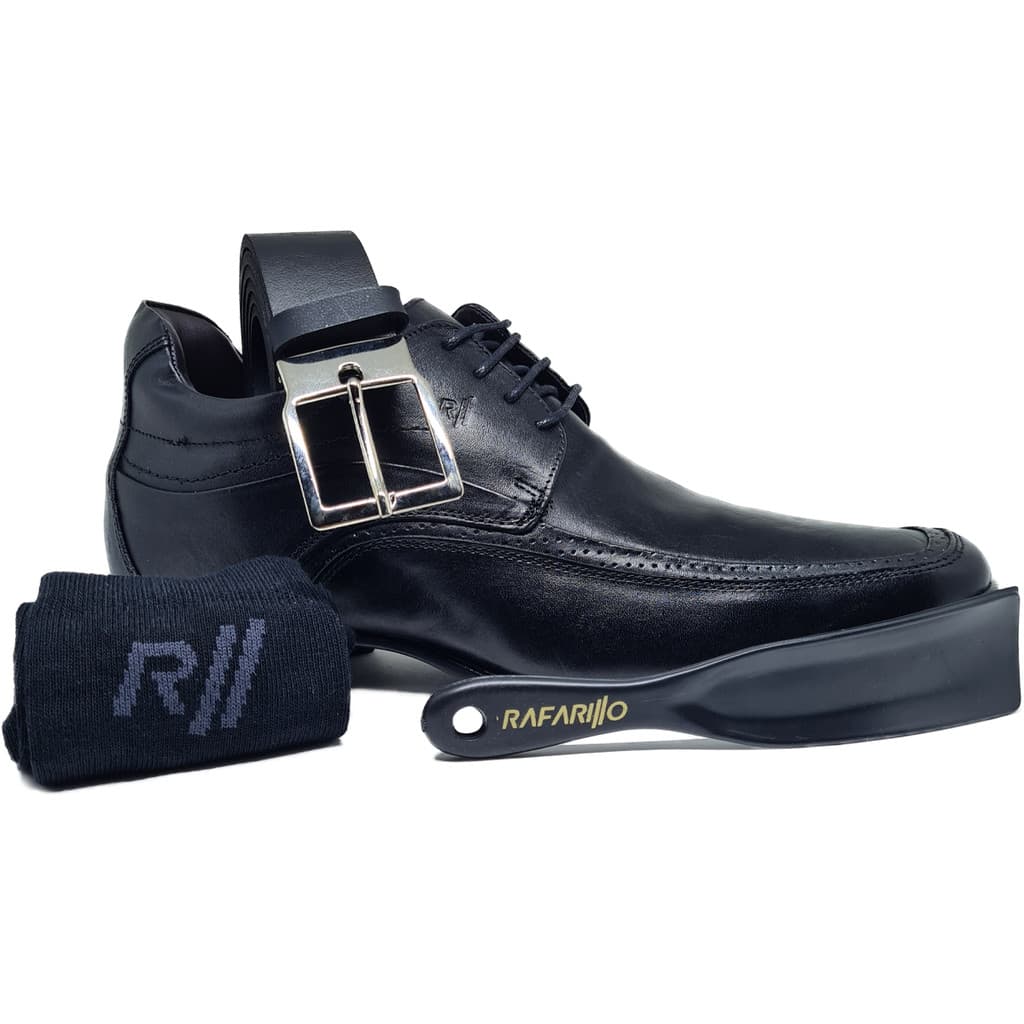 Kit 4x1 Sapato Social Rafarillo Vegas Alth Masculino Aumenta 7cm Altura Preto Adulto Original 3206