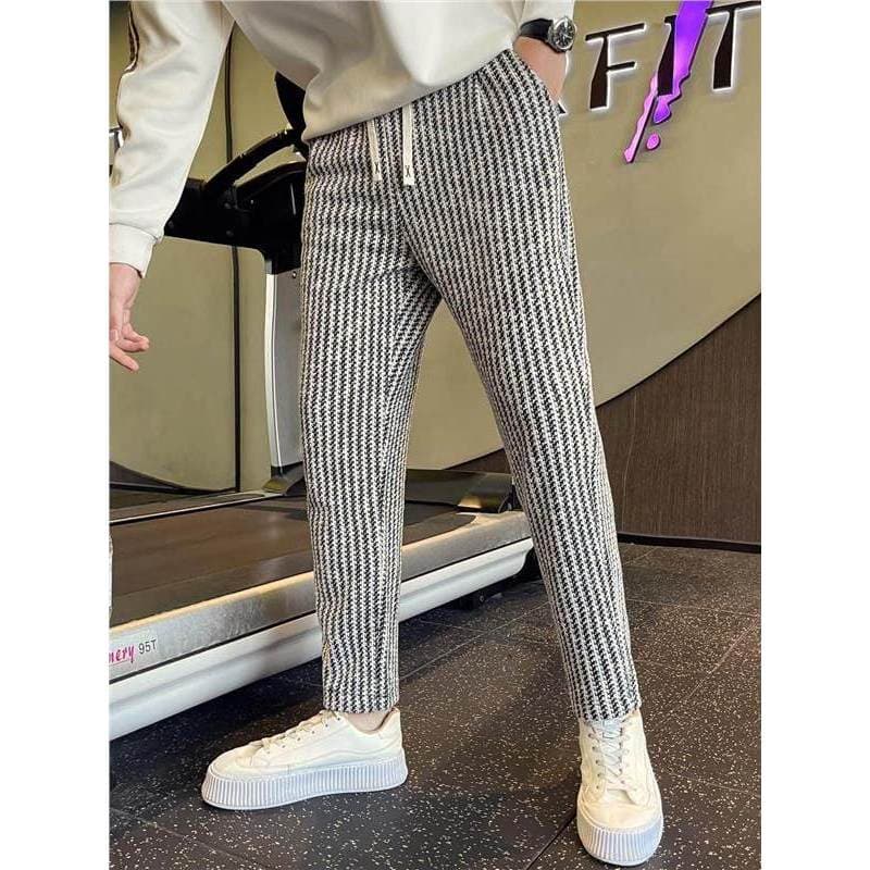 High-End 2026 primavera novo estilo calças masculinas Street Wear magro-ajuste tornozelo-perna calças de perna reta boni