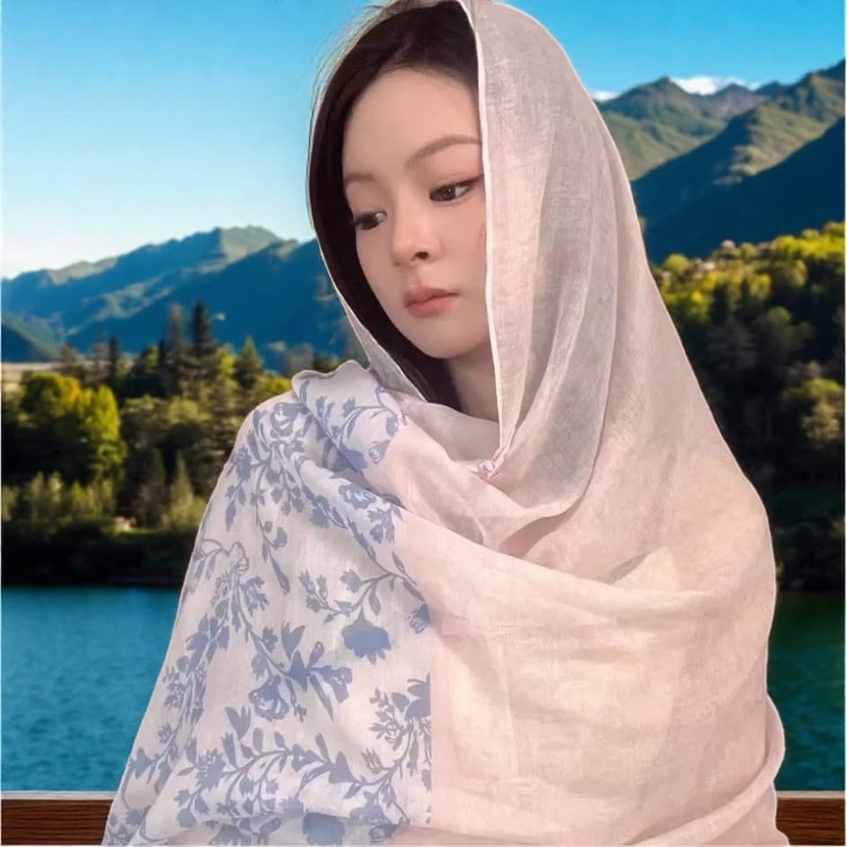 Xale feminino 2026 novo estilo verão viagem ao ar livre férias protetor solar gaze High-End estilo ocidental All-Match f