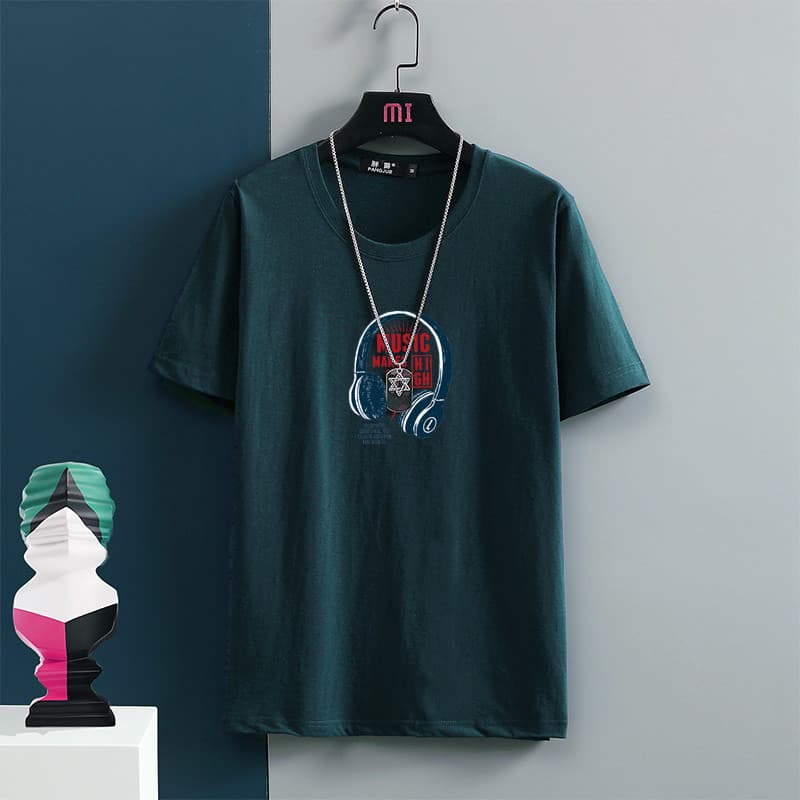 2026 fino camiseta de manga curta masculina verão puro algodão meia manga Street Wear All-Match solto tamanho grande rou