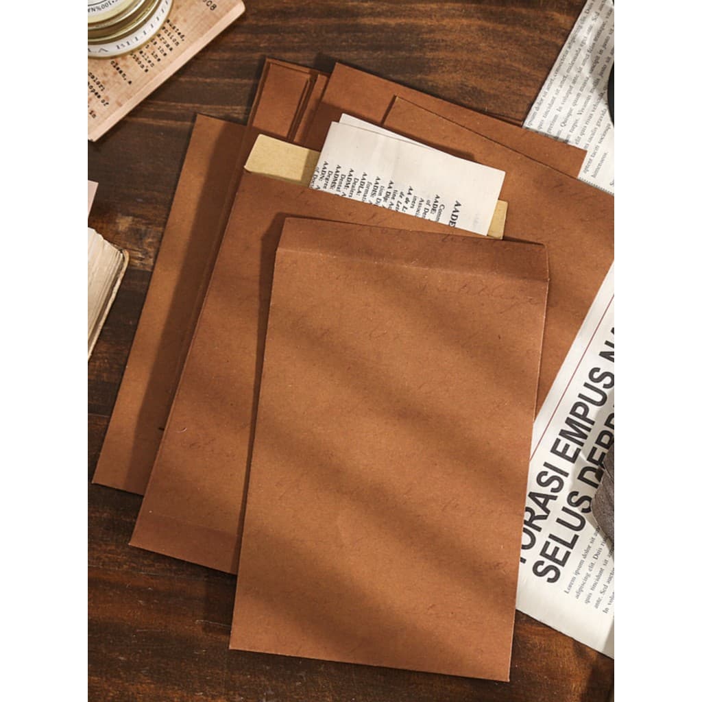 Laca desgastada Retro papel Kraft manual Material colagem Envelope de cartão postal literário