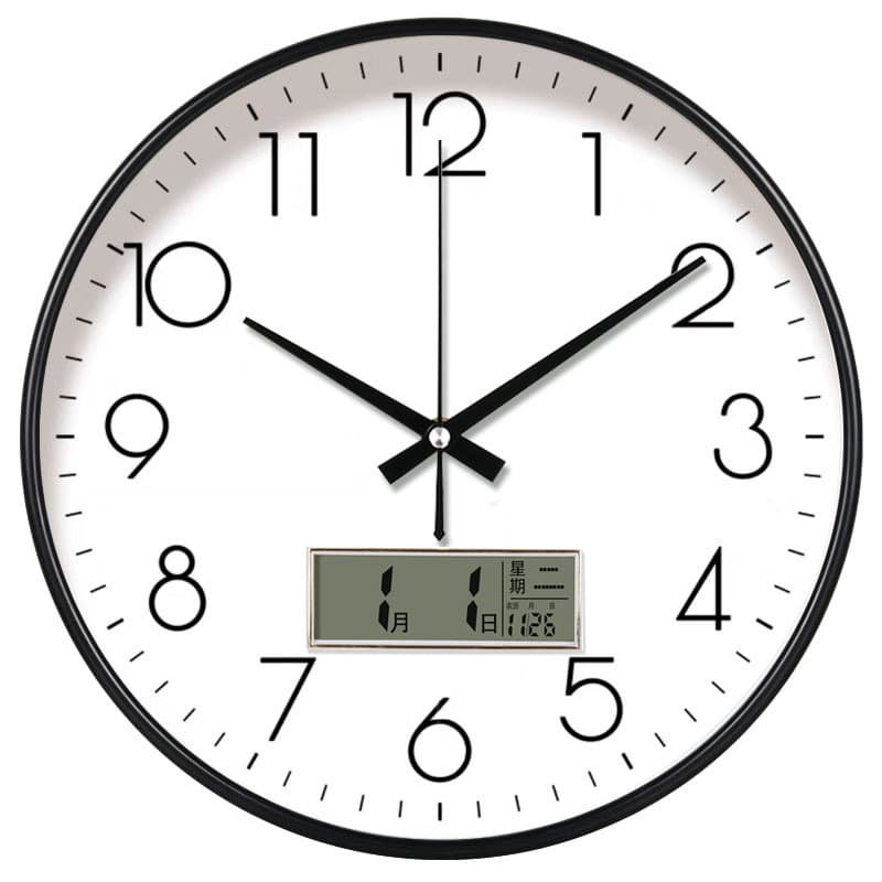 [12 Polegada 30CM] relógio de parede silencioso simples fixado na parede moda casa sala de estar sem perfuração calendár