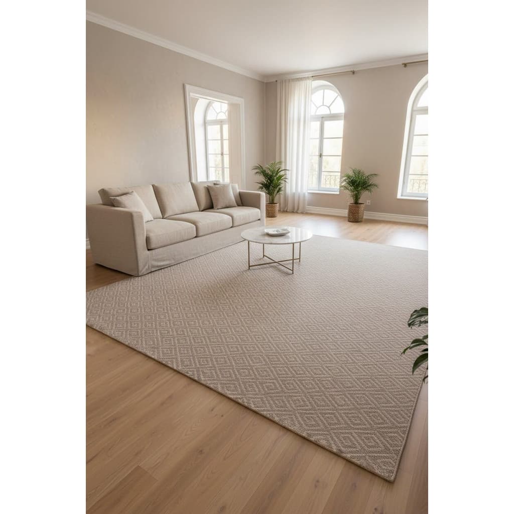 Tapete Sala Quarto Riviere Antiderrap 2,00x2,50 Loire Bege