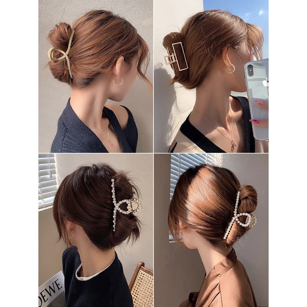 Grampo de cabelo de Metal de alta qualidade feminino verão grande cabeça traseira tubarão clipe de cabelo 2022 novo esti