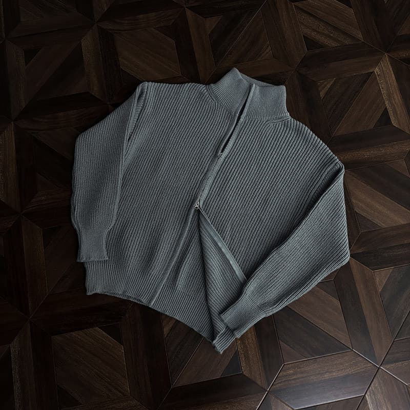 Moda cor sólida meia gola alta duplo zíper camisola das mulheres dos homens quente High-End solto camisola de malha Card