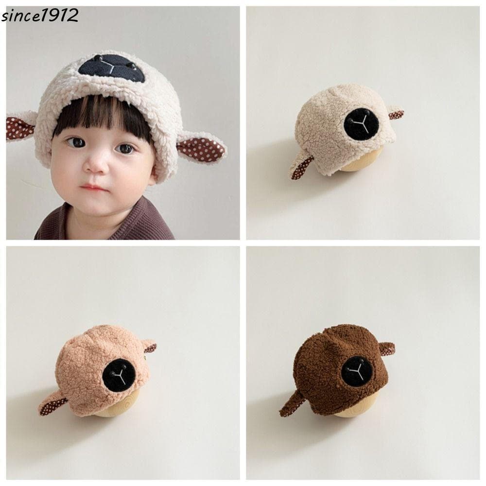 Desce Chapéu De Ovelha Fofo , Cordeiro Infantil De Pelúcia Estilo Coreano , Acessórios De Pano Silenciador Balde De Pele