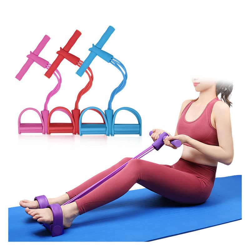 Equipamento de Fitness Sit-Up tensor abdômen apertador corda de tensão de quatro fios dispositivo de Pedal de corda elás