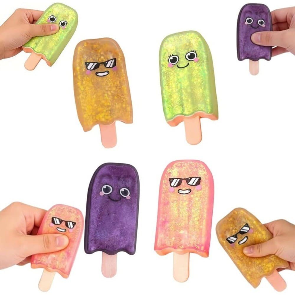 Squishy De Açúcar De Picolé Com Glitter Fofo De 14 Cm-Lantejoulas Sorvete Squeeze Fidget , Alívio De Estresse Para Festa