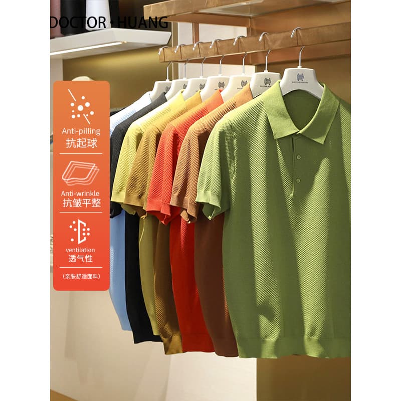 Luxo italiano 2025 verão novo estilo masculino luz luxo negócios Casual topo estilo fino roupas padrão abacaxi malha cam