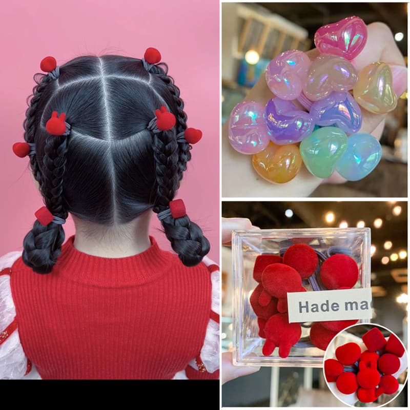 Xiaoxigua Crianças Trançado Acessórios de Cabelo Bonito Grande Vermelho Festivo Ano Novo Chinês Laço de Cabelo Laço de C