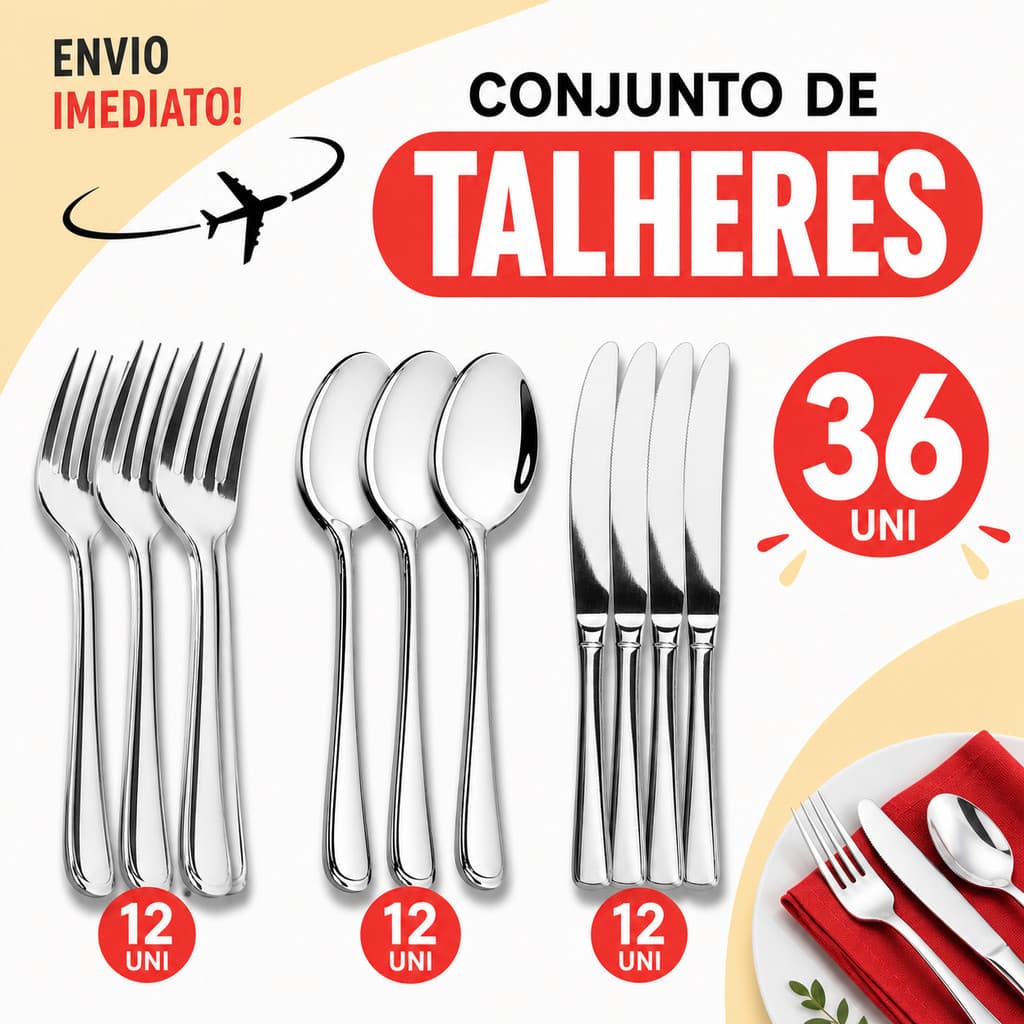 Jogo Talheres Inox 36/18 Peças Garfo Faca Colher Cozinha Mesa Completo * Envio Imediato *