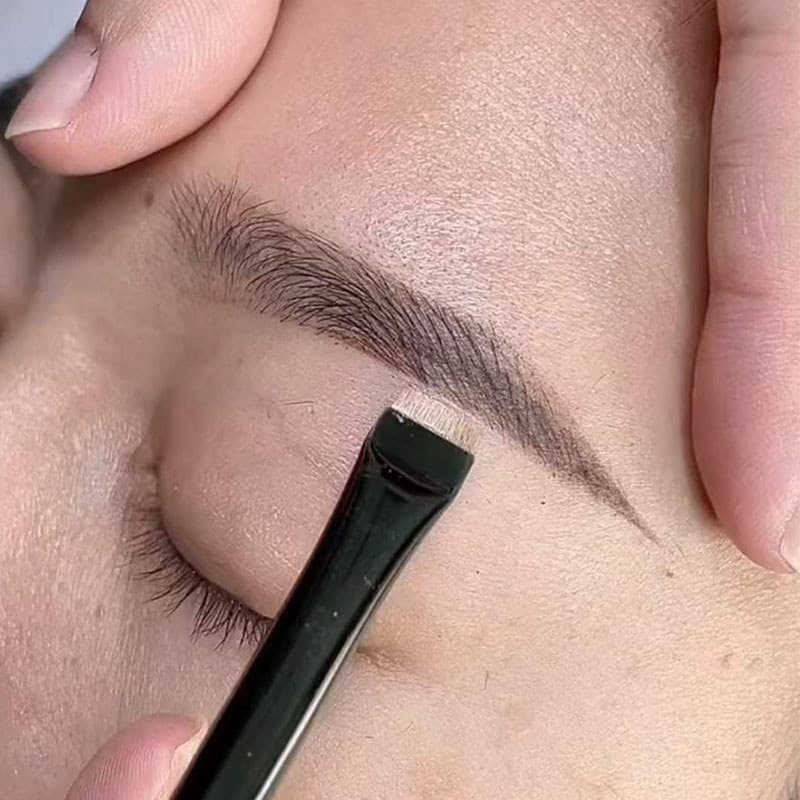 Tatuagem corretivo escova amarelo lobo lâmina delineador escova fina delineador amarelo lobo cauda cabelo cabeça plana b