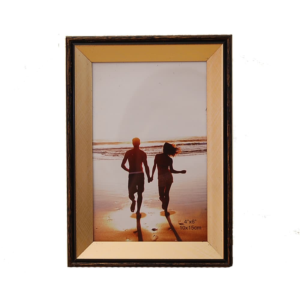Porta Retrato 10x15 Preto/Dourado PVC
