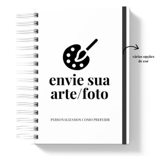 Agenda Personalizada 2026 - 1 dia por página - 16x22cm com elástico - Capa com nome, logo, foto