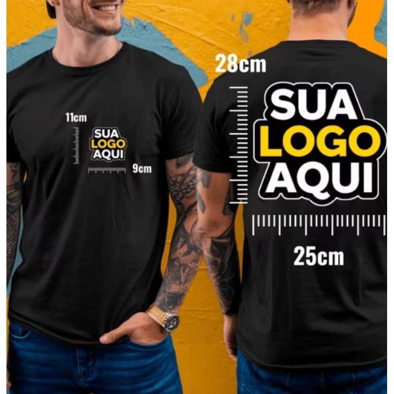 camiseta personalizada com sua logo camisa 100% algodão