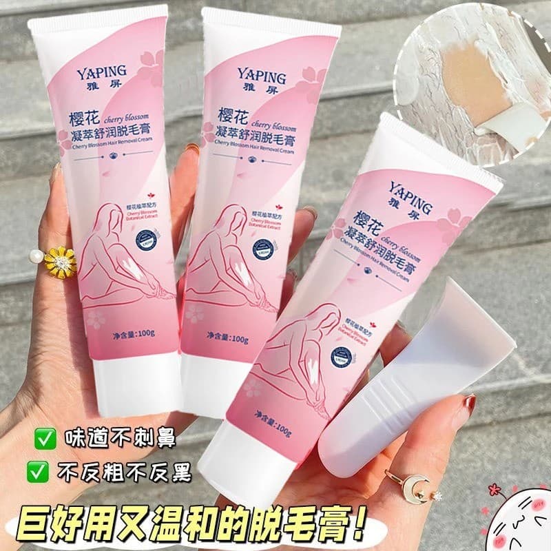 Corpo flor de cerejeira calmante Gel extrato creme de remoção de pêlos axilas braços suave nutritivo não irritante calma