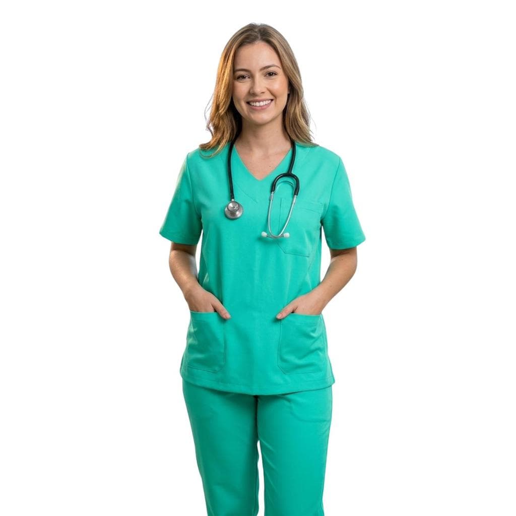 Conjunto Hospitalar Scrub Pijama Cirúrgico Verde Tiffany Unissex