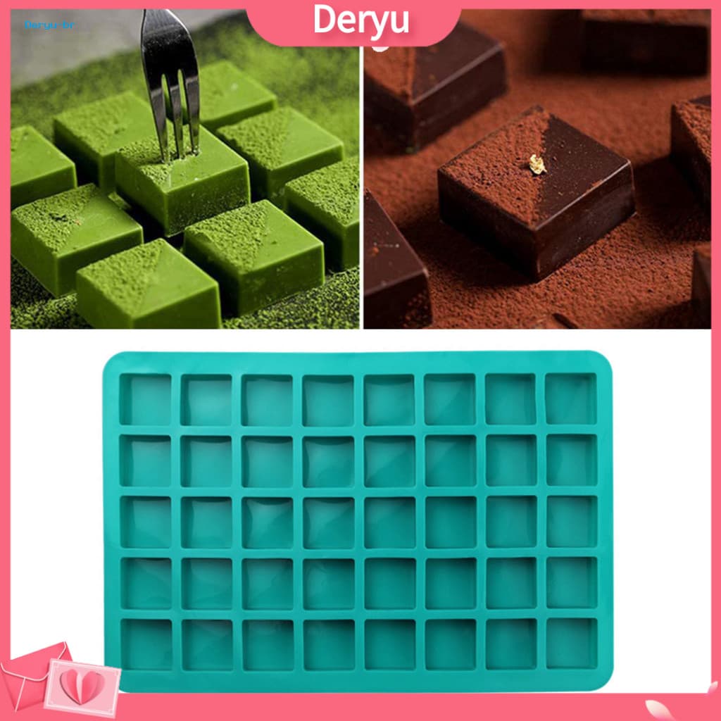 Molde De Bolo Não Pegajoso Ferramenta De Cozimento 40 Cavidades Quadrado Silicone Caramelo Duro Doces Trufa Chocolate Ki