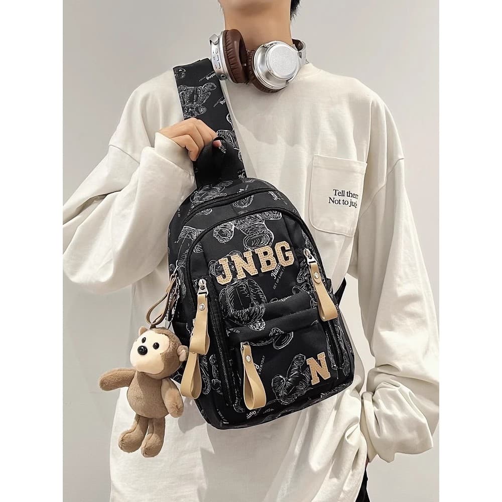 Juventude saco de peito meninos grande capacidade de alto valor Casual Commuter bolsa de ombro masculino ciclismo mochil