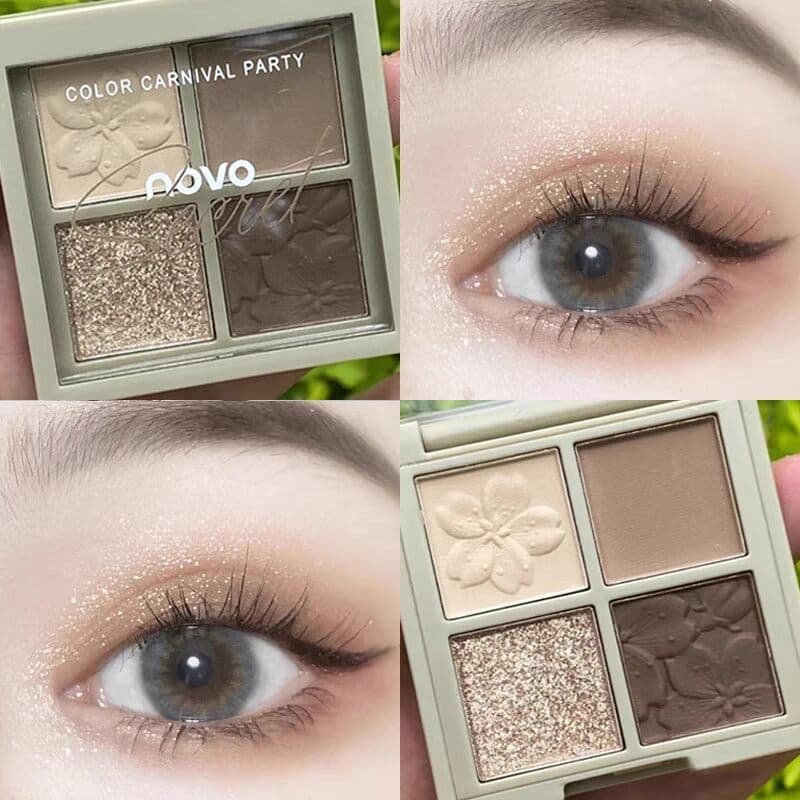 Novo paleta de sombras de quatro cores terra cor paleta de cimento ins estudante nicho marca perolado fosco loja princip
