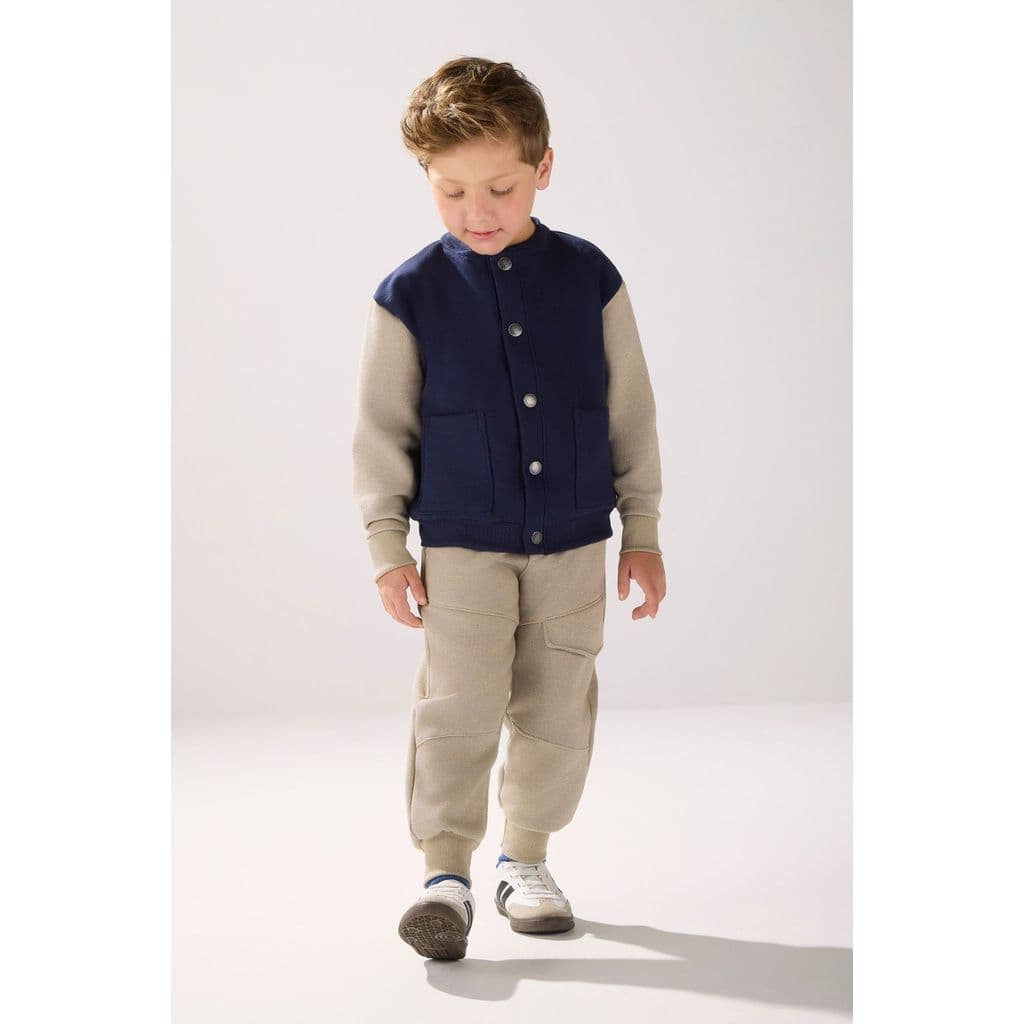 Conjunto Menino Casaco em Moletom e Calça Flanelada Valent