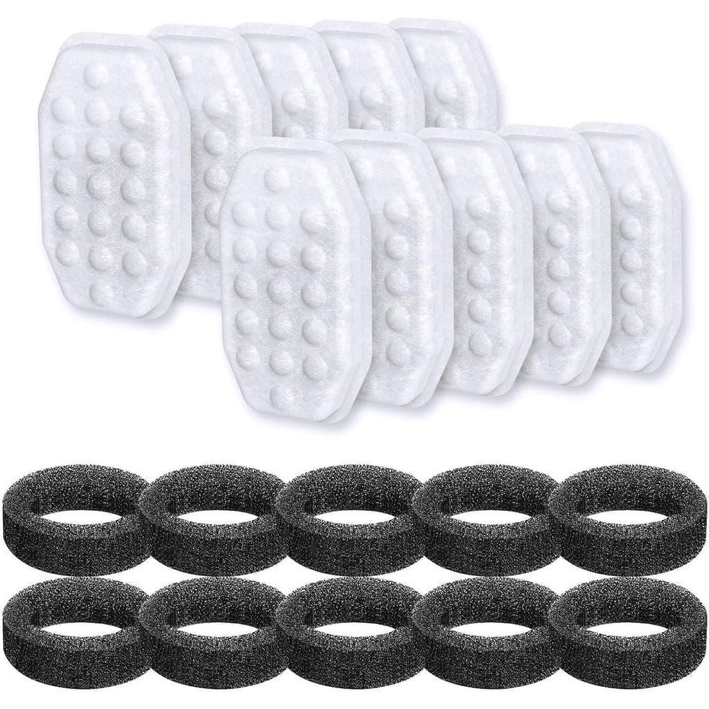 Pacote com 10 Filtros de Substituição e Esponjas de Pré-Filtro, Compatível com a Fonte de Água para Gatos Rellaty & Near