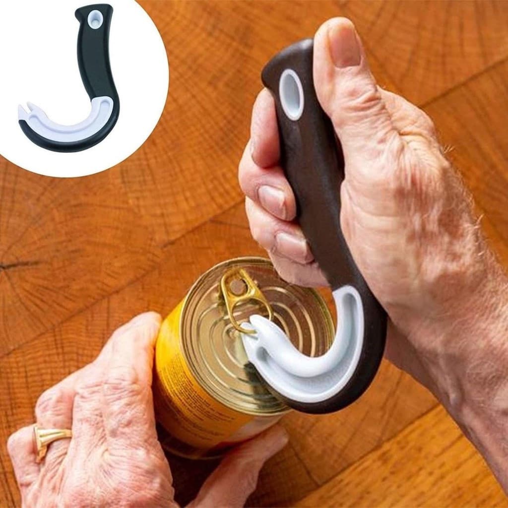 Abridor de latas portátil multifuncional manual abridor de latas gancho design abridor