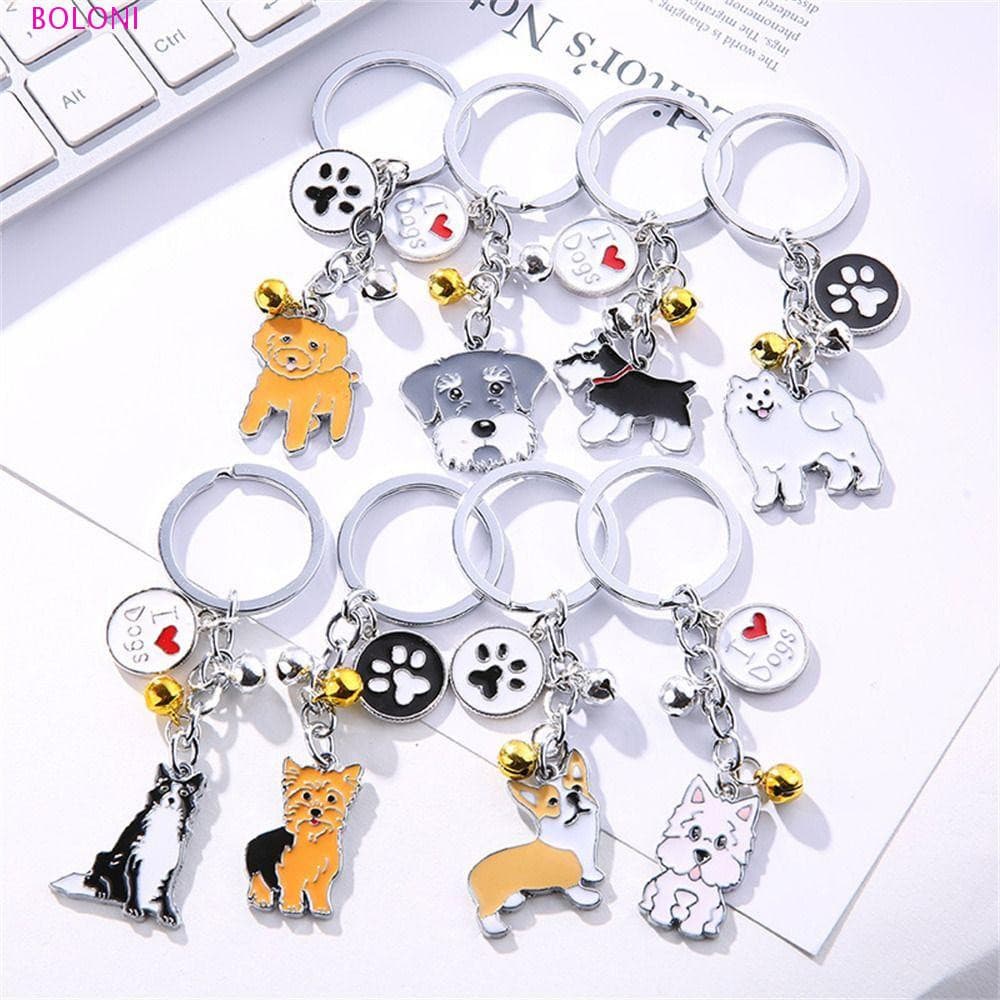 LANFY Chaveiro Para Animais De Estimação Amante Jóias Maltês Husky Golden Retriever Animal Bell Pet
