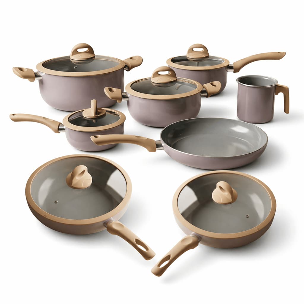 Jogo de Panelas 6 Peças + 2 Frigideiras Wok  28cm Baesh