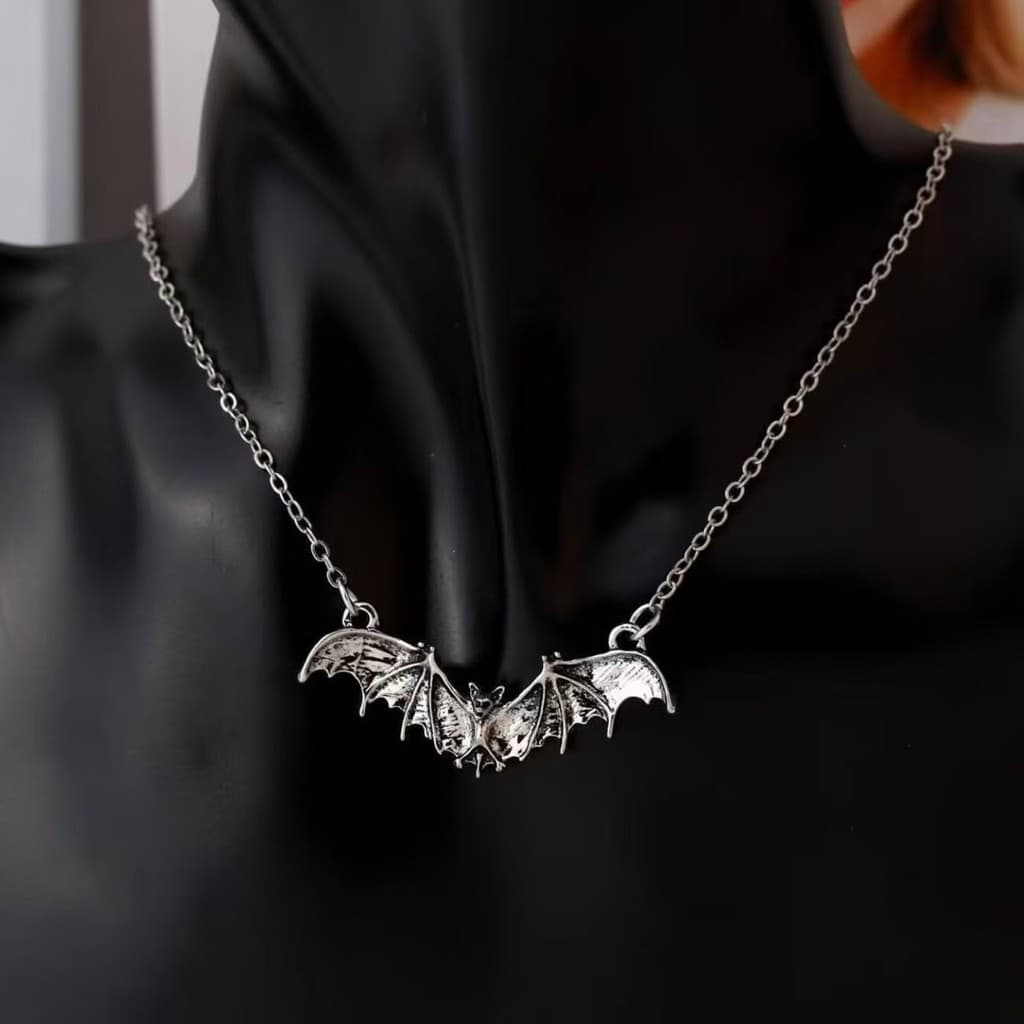 1 gótico Retro morcego colar pingente colar, moda cor escura masculino feminino jóias, presente de Halloween