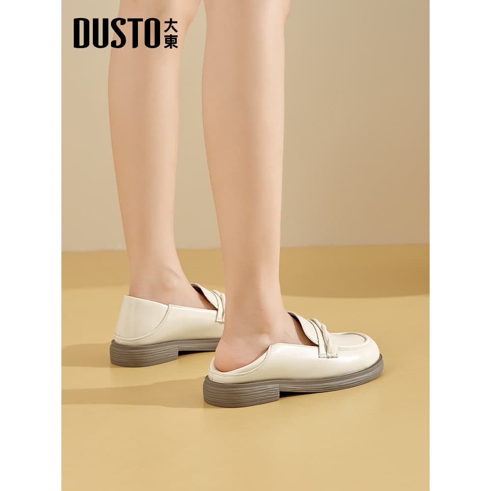Dadong branco deslizamento-em mocassins feminino 2026 novo estilo verão combinando saia sapatos estilo Preppy All-Match
